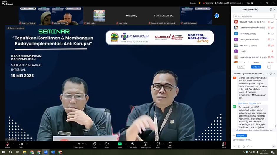 Seminar Teguhkan Komitmen & Membangun Budaya Implementasi Anti Korupsi Menurut UU No.20 Tahun 2001